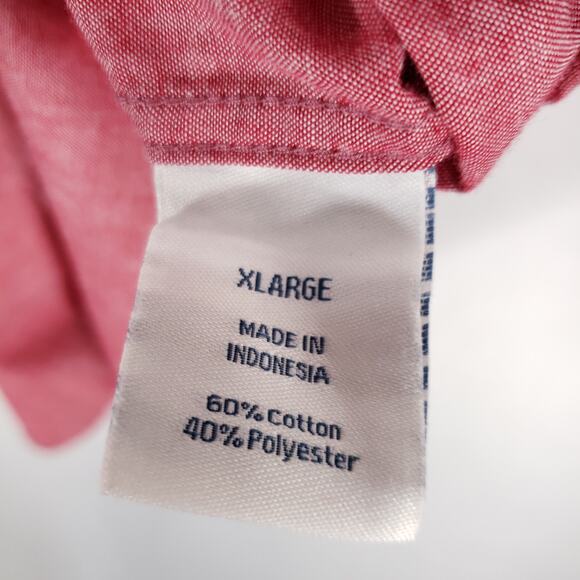 Urban Pipeline Shirt Boys Extra Large Red Long Sleeve Casual Poplin Button Up - Picture 12 of 12